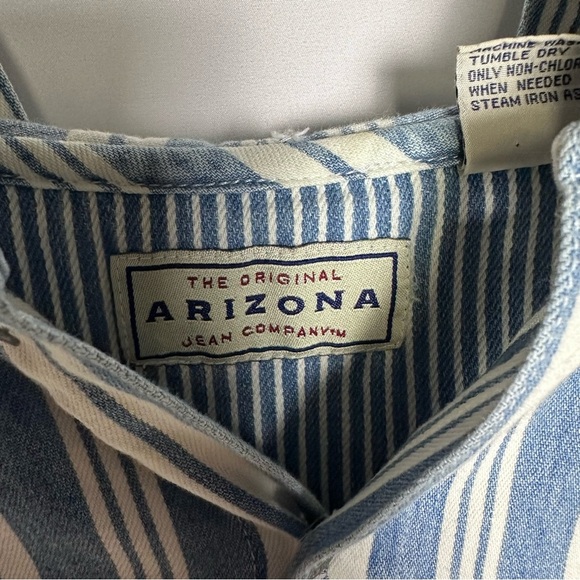 Arizona Jean Co. Men’s Vintage Sleeveless Hooded Button-Up Shirt Striped size L - Picture 3 of 10